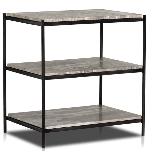 home fashion Felix Nightstand Canyon Marble/Hammered Grey by Four Hands