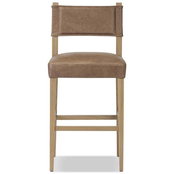 Home Fashion Ferris Leather Bar & Counter Stool Palermo Cigar By Four Hands