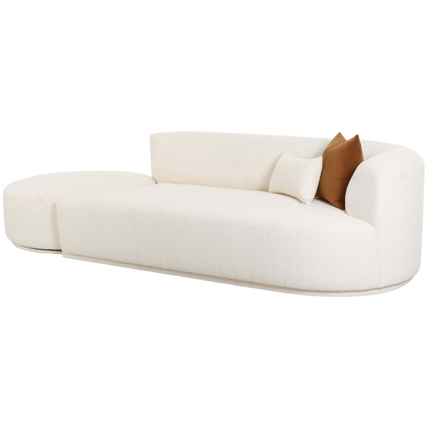 Home Fashion Fickle Boucle 2 Piece Chaise Modular RAF Sofa Cream
