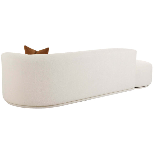 Home Fashion Fickle Boucle 2 Piece Chaise Modular RAF Sofa Cream