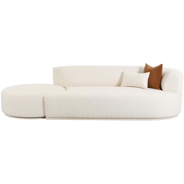 home fashion Fickle Boucle 2 Piece Chaise Modular RAF Sofa Cream