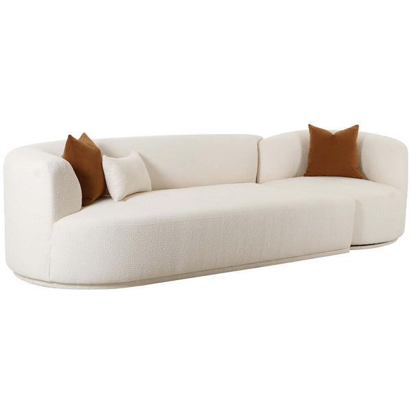 Home Fashion Fickle Boucle 2 Piece Modular LAF Sofa Cream