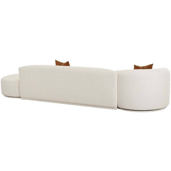 Home Fashion Fickle Boucle 3 Piece Chaise Modular Sofa Cream