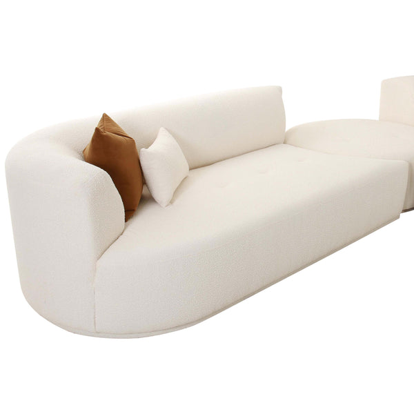 Home Fashion Fickle Boucle 3 Piece Modular Sectional Cream