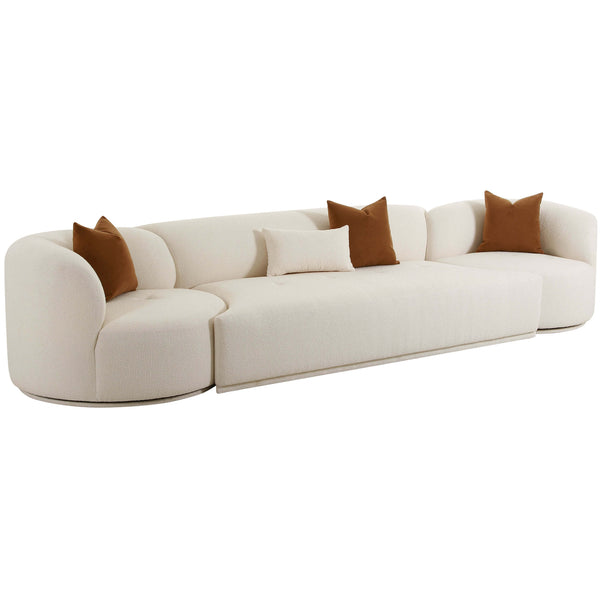 Home Fashion Fickle Boucle 3 Piece Modular Sofa Cream