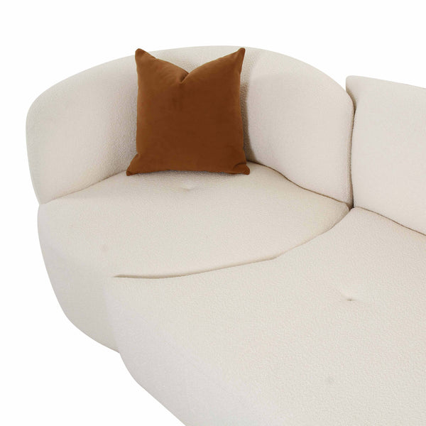 Home Fashion Fickle Boucle 3 Piece Modular Sofa Cream