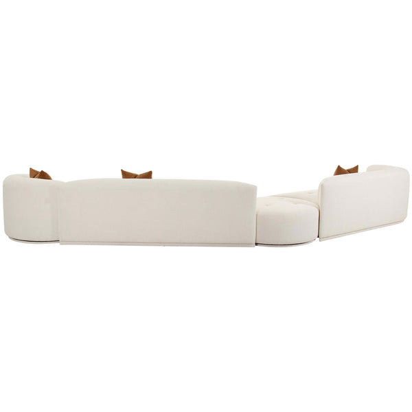 Home Fashion Fickle Boucle 4 Piece Modular LAF Sectional Cream