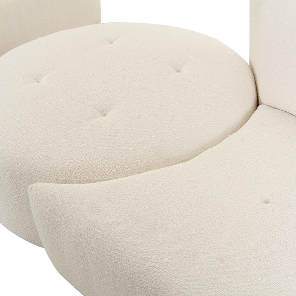 Home Fashion Fickle Boucle 4 Piece Modular LAF Sectional Cream