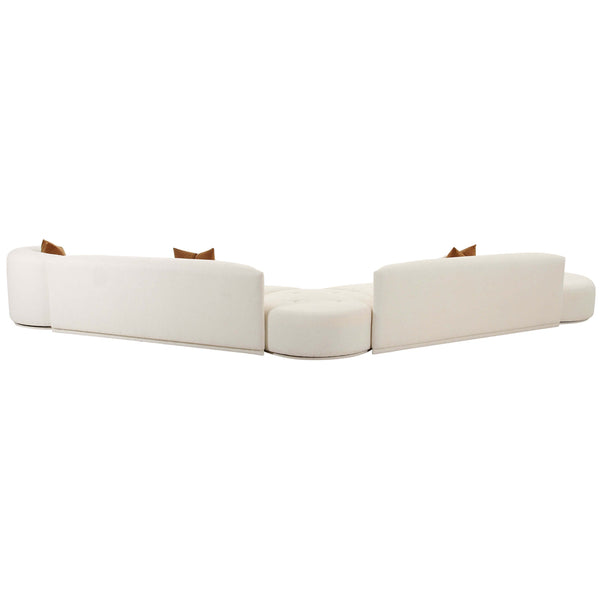 Home Fashion Fickle Boucle 5 Piece Modular Chaise Sectional Cream