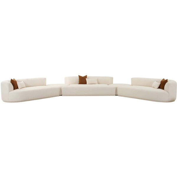 Home Fashion Fickle Boucle 5 Piece Modular Sectional Cream