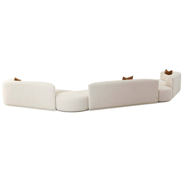 Home Fashion Fickle Boucle 5 Piece Modular Sectional Cream