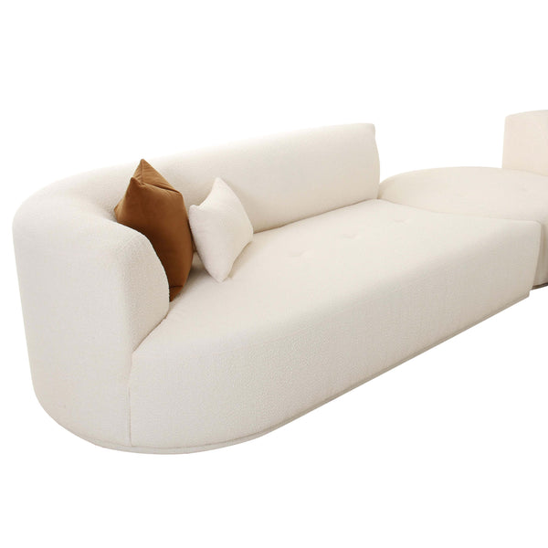 Home Fashion Fickle Boucle 5 Piece Modular Sectional Cream