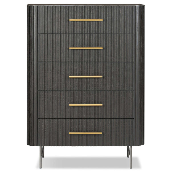 Home Fashion Fletcher 5 Drawer Dresser Distressed Black By Four Hands