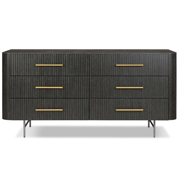Home Fashion Fletcher 6 Drawer Dresser Distressed Black By Four Hands