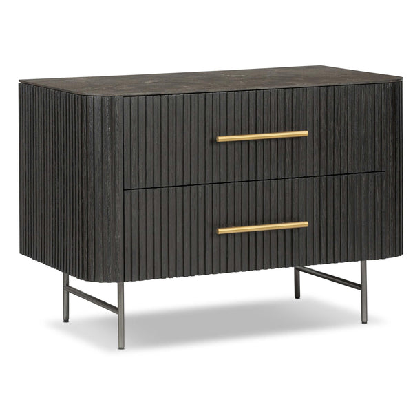 home fashion Fletcher Large Nightstand Distressed Black by Four Hands