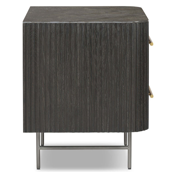 Home Fashion Fletcher Nightstand Distressed Black By Four Hands