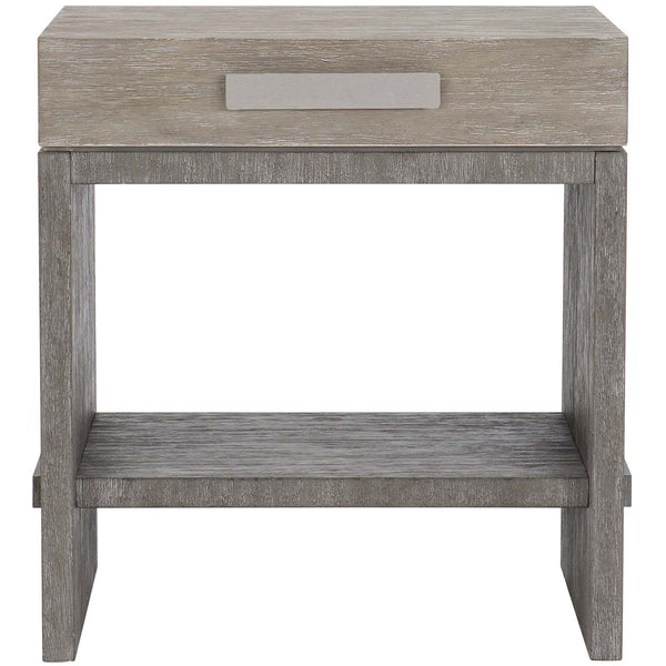 Home Fashion Foundations 1 Drawer Nightstand Light Shale
