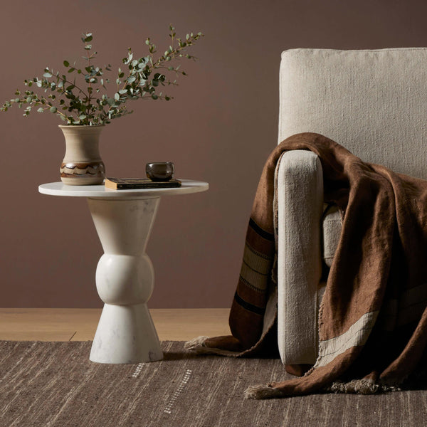 Home Fashion Fox End Table White Marble By Four Hands