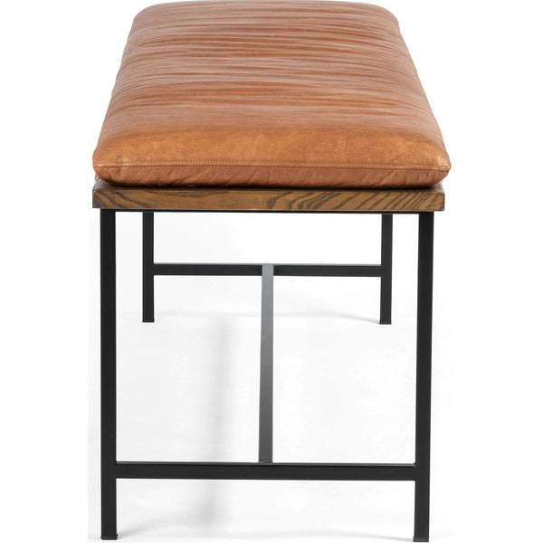 Home Fashion Gabine Leather Bench Brandy By Four Hands