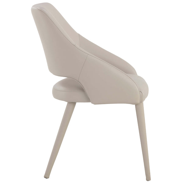 Home Fashion Galen Leather Dining Chair Linea Light Grey Set Of 2