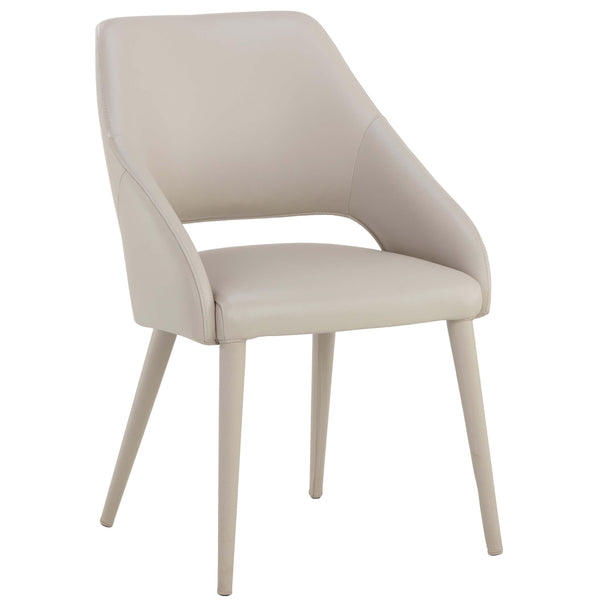 home fashion Galen Leather Dining Chair Linea Light Grey Set of 2