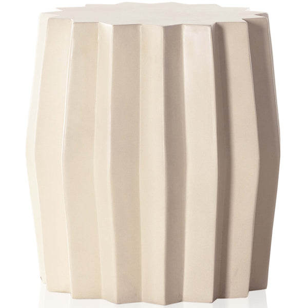 home fashion Gem Outdoor End Table Parchment White by Four Hands