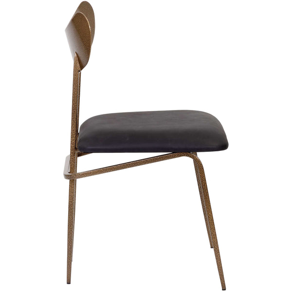 Home Fashion Gibbons Leather Dining Chair Charcoal Black Set Of 2
