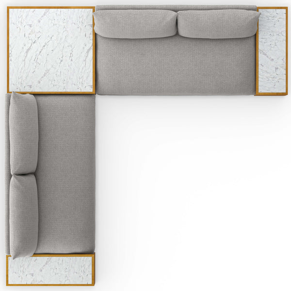 Home Fashion Grant Outdoor 2 Piece Sectional W/ Coffee Table & End Table Faye Ash By Four Hands