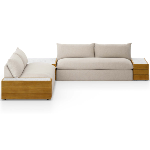 Home Fashion Grant Outdoor 2 Piece Sectional W/ Coffee Table & End Table Faye Sand By Four Hands