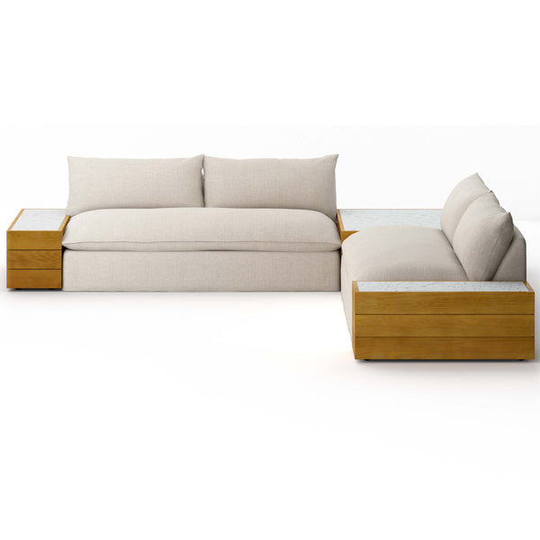 Home Fashion Grant Outdoor 2 Piece Sectional W/ Coffee Table & End Table Faye Sand By Four Hands