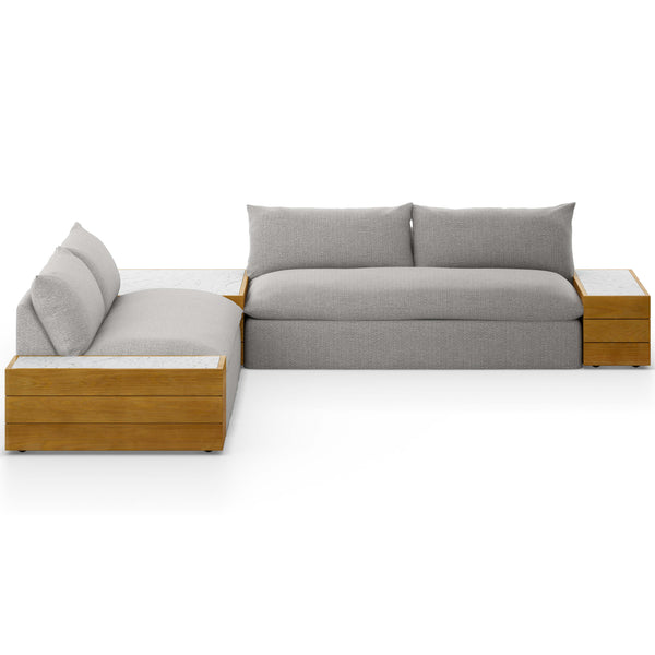 Home Fashion Grant Outdoor 2 Piece Sectional W/ Coffee Table & End Table Faye Ash By Four Hands