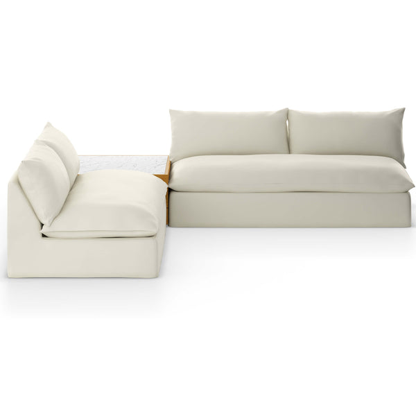 Home Fashion Grant Outdoor 2 Piece Sectional W/ Coffee Table Faye Cream By Four Hands