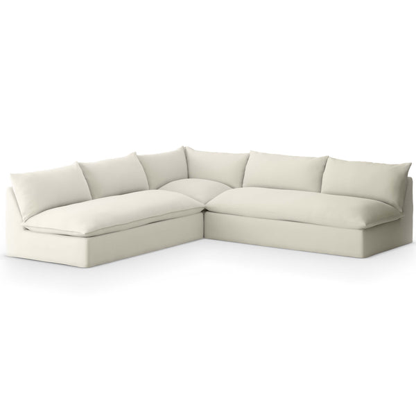 home fashion Grant Outdoor 3 Piece Sectional Faye Cream by Four Hands