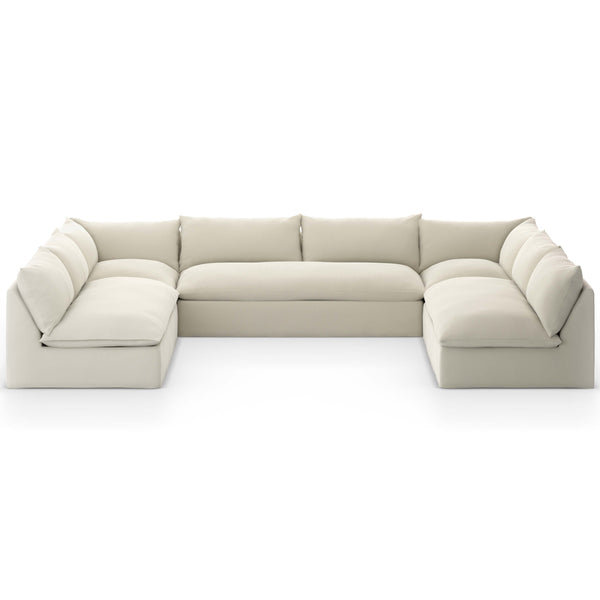 Home Fashion Grant Outdoor 5 Piece Sectional Faye Cream By Four Hands