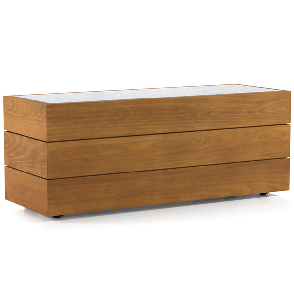 home fashion Grant Outdoor End Table Natural Teak by Four Hands