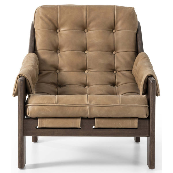 Home Fashion Halston Leather Chair Palermo Drift By Four Hands
