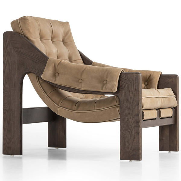 Home Fashion Halston Leather Chair Palermo Drift By Four Hands