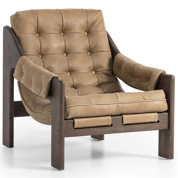 home fashion Halston Leather Chair Palermo Drift by Four Hands