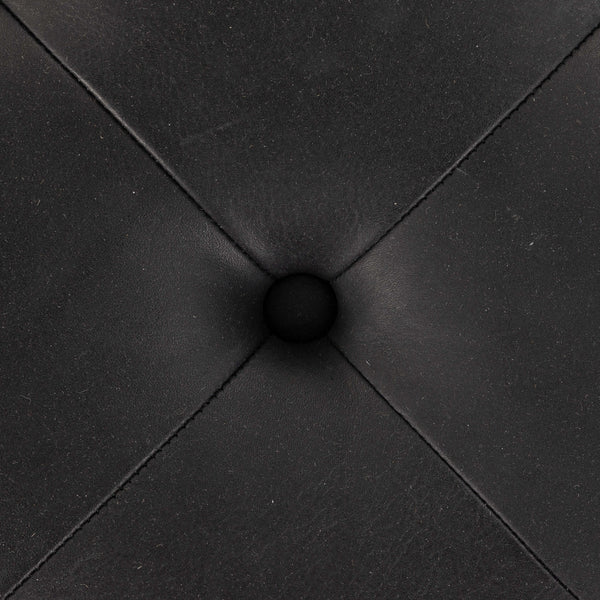 Home Fashion Halston Leather Cocktail Ottoman Heirloom Black By Four Hands