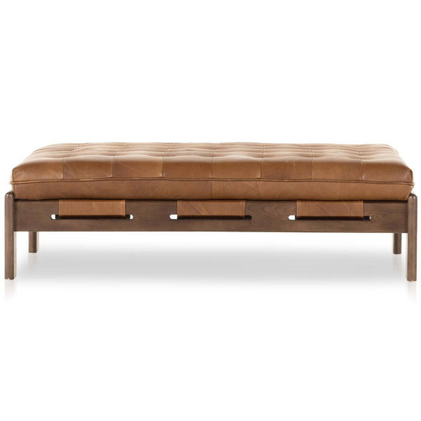 Home Fashion Halston Leather Cocktail Ottoman Heirloom Sienna By Four Hands