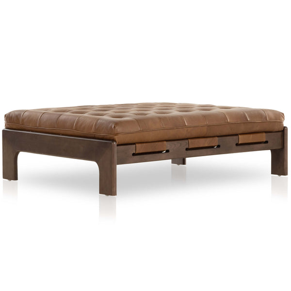 home fashion Halston Leather Cocktail Ottoman Heirloom Sienna by Four Hands