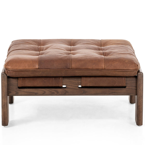 Home Fashion Halston Leather Ottoman Heirloom Sienna By Four Hands
