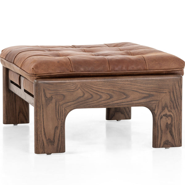 Home Fashion Halston Leather Ottoman Heirloom Sienna By Four Hands