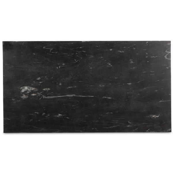 Home Fashion Hammered Iron Coffee Table Charcoal Marble/Hammered Black By Four Hands