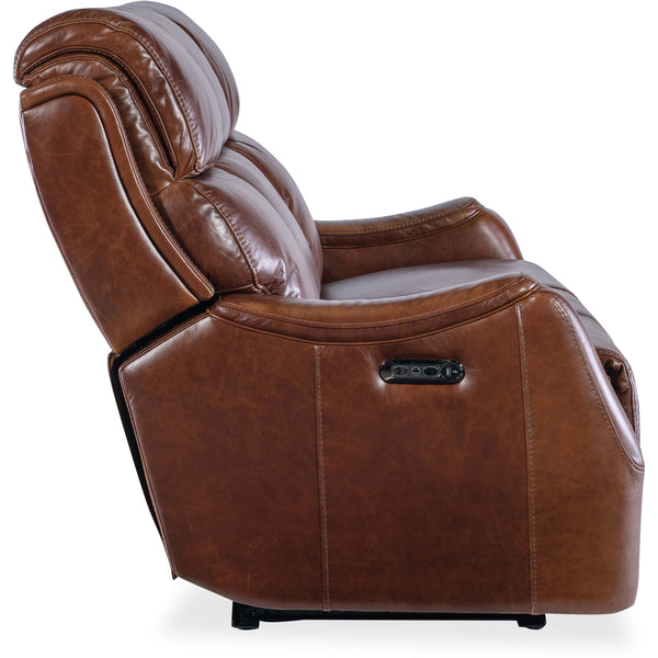 Home Fashion Harlan Zero Gravity Power Leather Sofa Carrington Walnut