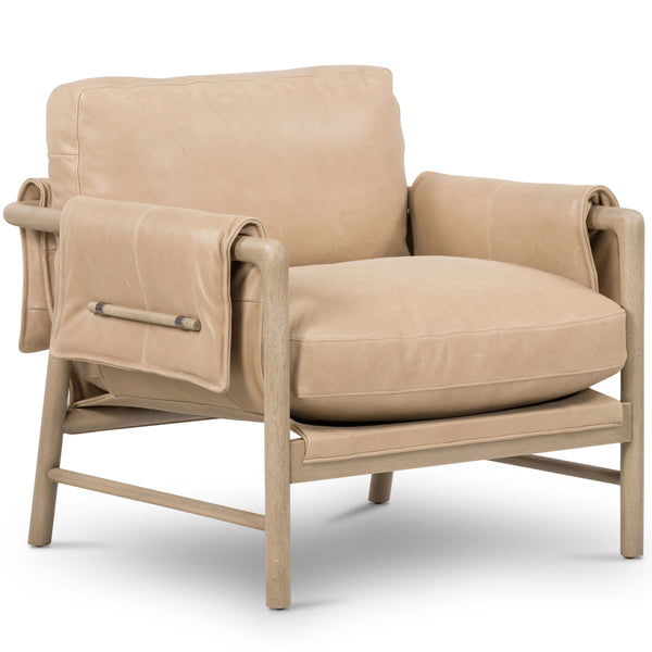 home fashion Harrison Leather Chair Palermo Nude by Four Hands