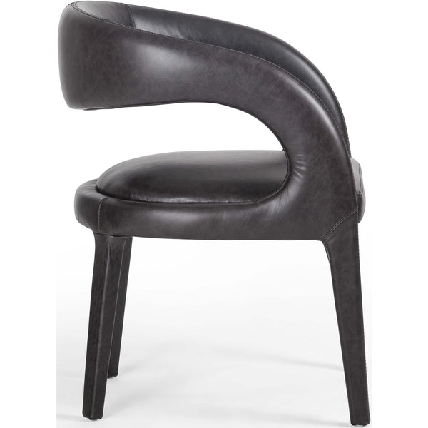 Home Fashion Hawkins Leather Dining Chair Sonoma Black Set Of 2 By Four Hands