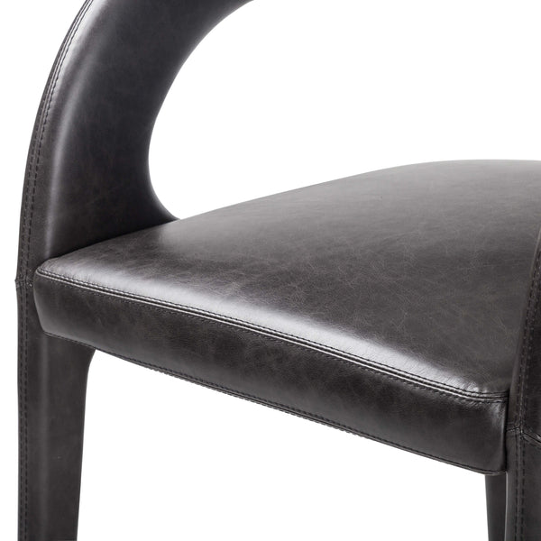 Home Fashion Hawkins Leather Dining Chair Sonoma Black Set Of 2 By Four Hands