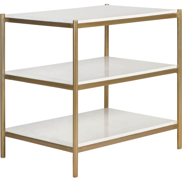 home fashion Hollywood End Table Cloud Marble/Antique Brass