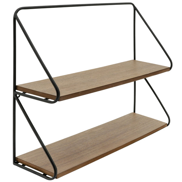 Home Fashion 2 Tier Wall Shelf Black/Brown